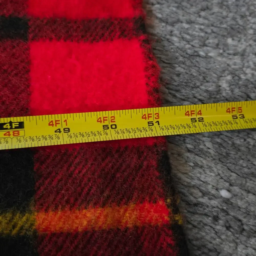 Vintage Faribo Woolen Mill Co Pack a Robe Red Black Plaid Stadium Blanket